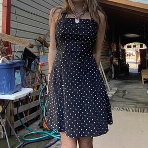 Halterneck rockabilly polkadot dress